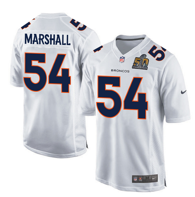NFL Denver Broncos #54 Marshall White Jersey with Superbowl Patch