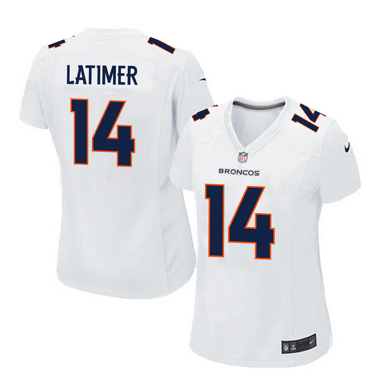 NFL Denver Broncos #14 Latimer White Women Jersey