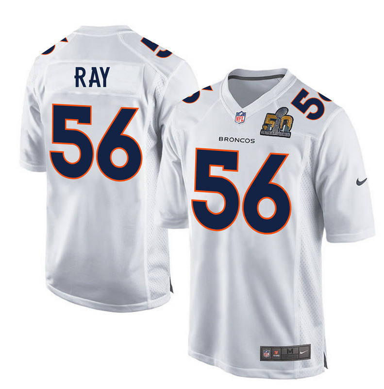 NFL Denver Broncos #56 Ray White Jersey with Superbowl Patch