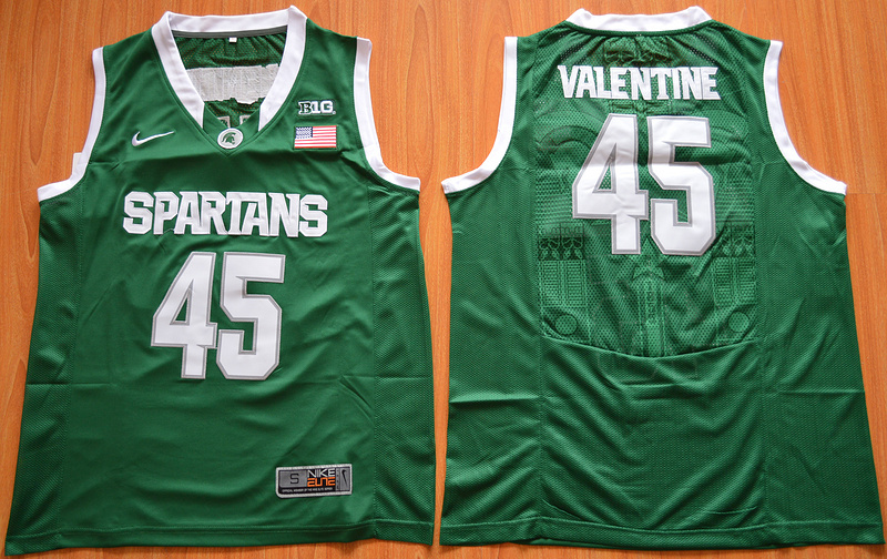 Michigan State Spartans Denzel Valentine 45 College Basketball Authentic Jersey - Green 