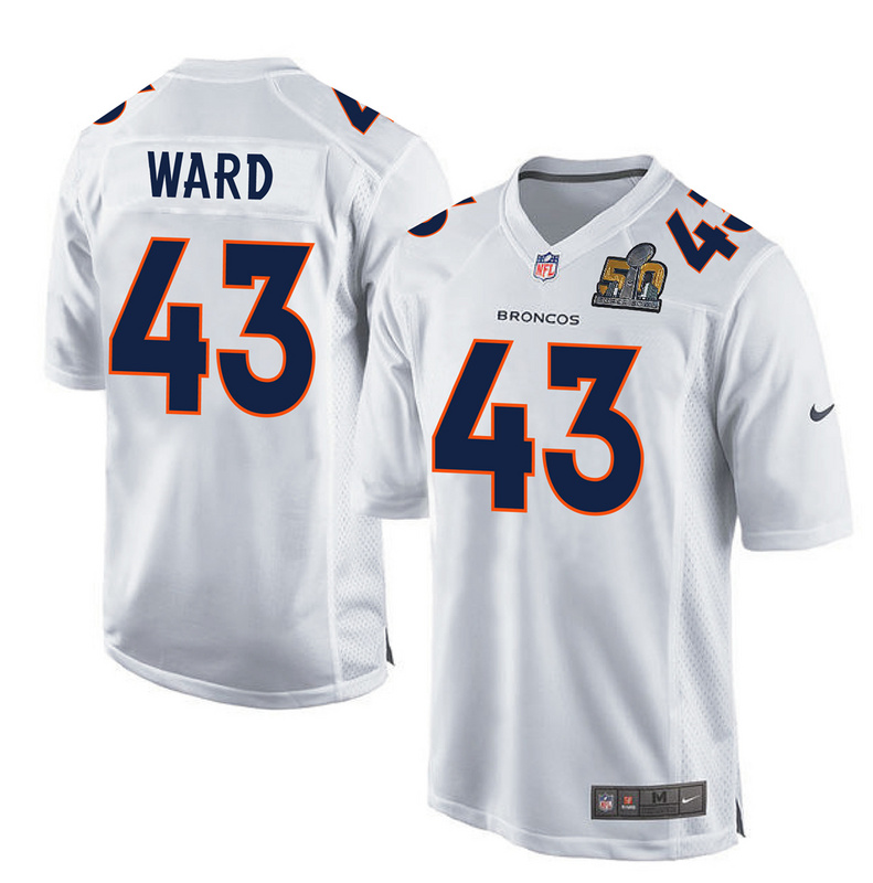 NFL Denver Broncos #43 Ward White Jersey with Superbowl Patch