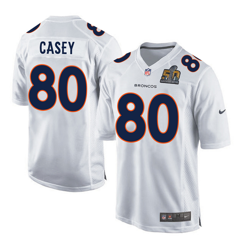 NFL Denver Broncos #80 Casey White Jersey with Superbowl Patch