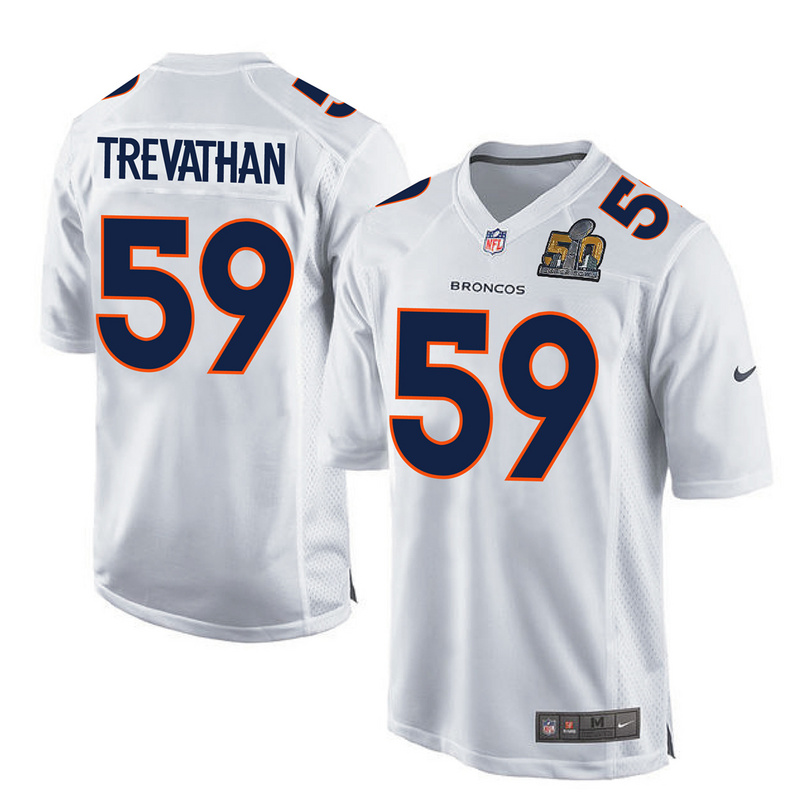 NFL Denver Broncos #59 Trevathan White Jersey with Superbowl Patch