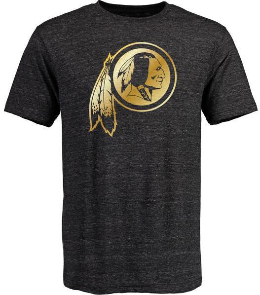 Mens Black Washington Redskins Pro Line Gold Collection Tri-Blend T-Shirt