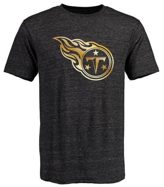 Mens Tennessee Titans Pro Line Black Gold Collection Tri-Blend T-Shirt