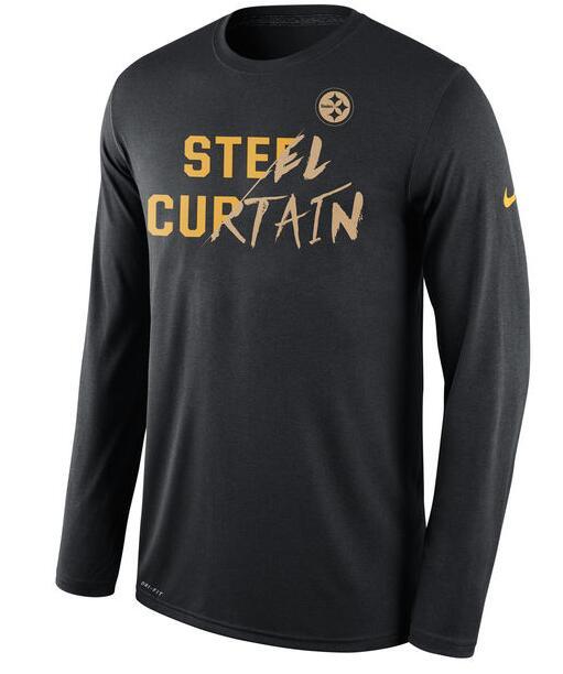Mens Pittsburgh Steelers Nike Black Gold Collection Long Sleeve T-Shirt