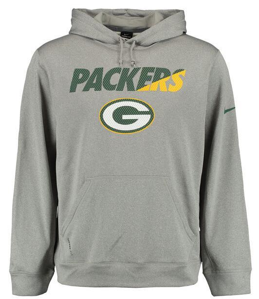Mens Green Bay Packers Nike Gray Kick Off Staff Performance Pullover Hoodie 