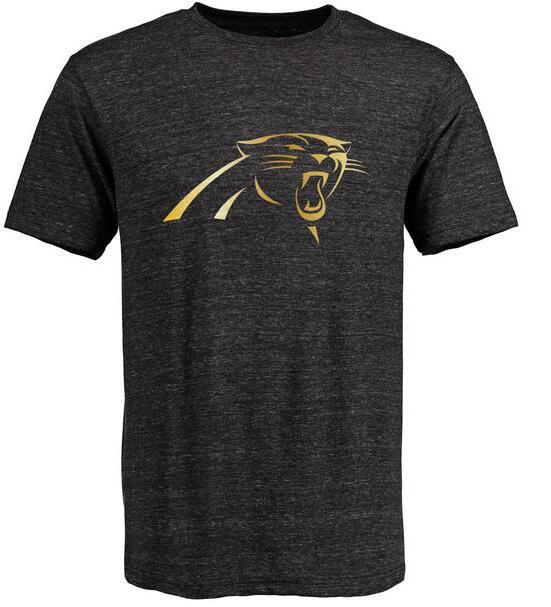 Mens Carolina Panthers Pro Line Black Gold Collection Tri-Blend T-Shirt