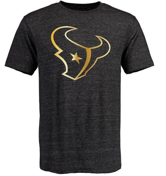 Mens Houston Texans Pro Line Black Gold Collection Tri-Blend T-Shirt