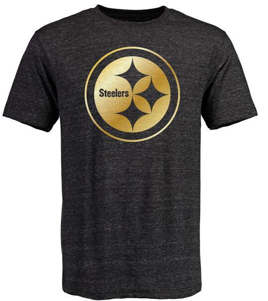 Mens Pittsburgh Steelers Pro Line Black Gold Collection Tri-Blend T-Shirt