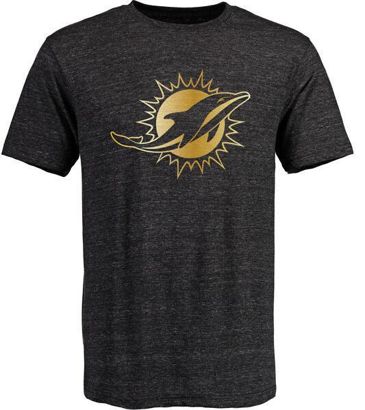 Mens Miami Dolphins Pro Line Black Gold Collection Tri-Blend T-Shirt
