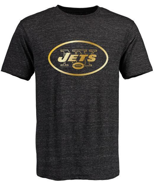 Mens New York Jets Pro Line Black Gold Collection Tri-Blend T-Shirt