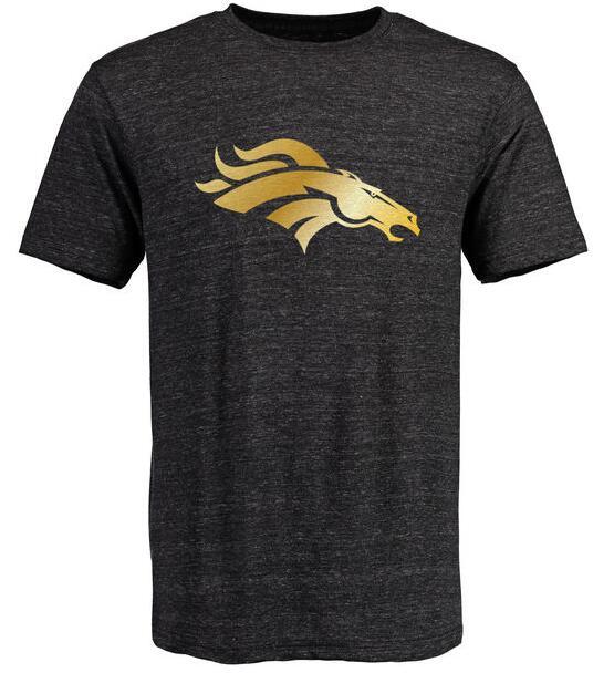 Mens Denver Broncos Pro Line Black Gold Collection Tri-Blend T-Shirt