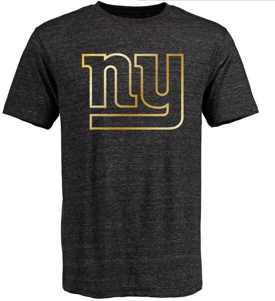 Mens New York Giants Pro Line Black Gold Collection Tri-Blend T-Shirt