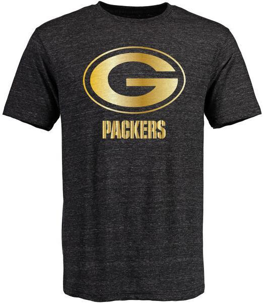 Mens Green Bay Packers Pro Line Black Gold Collection Tri-Blend T-Shirt