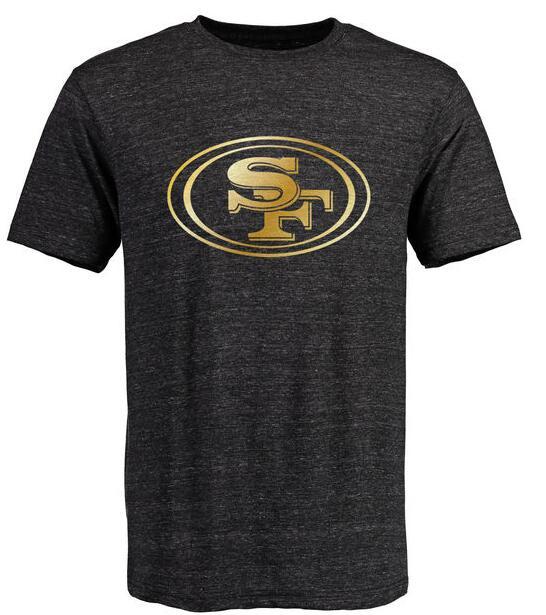 Mens San Francisco 49ers Pro Line Black Gold Collection Tri-Blend T-Shirt
