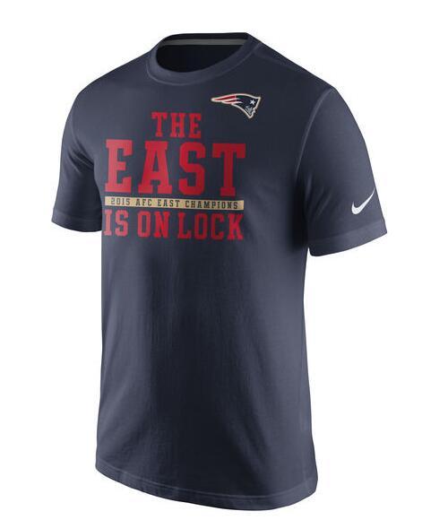 Mens 2015 AFC West Champions New England Patriots Blue T-Shirt