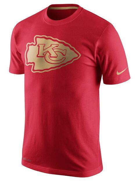 Mens Kansas City Chiefs Nike Red Championship Drive Gold Collection Performance T-Shirt