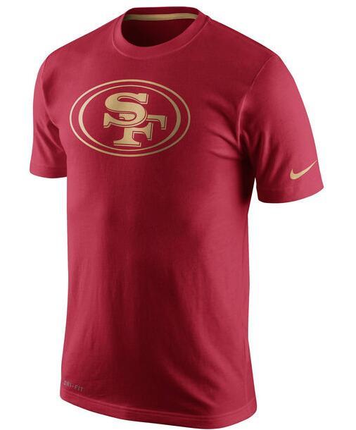 Mens San Francisco 49ers Nike Scarlet Championship Drive Gold Collection Performance T-Shirt