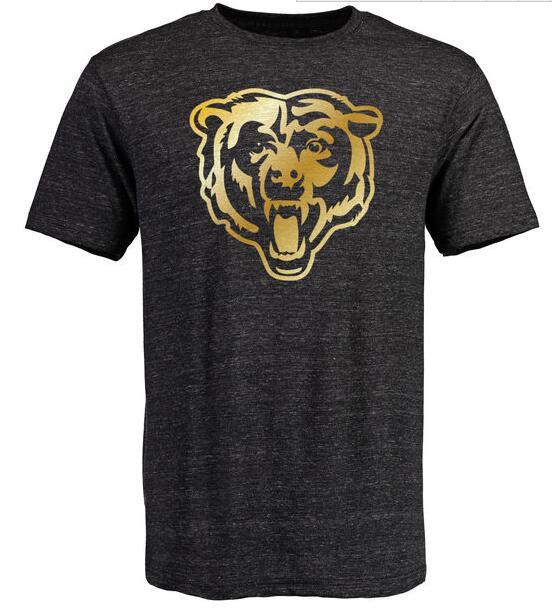 Mens Chicago Bears Pro Line Black Gold Collection Tri-Blend T-Shirt