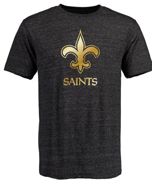 Mens New Orleans Saints Pro Line Black Gold Collection Tri-Blend T-Shirt