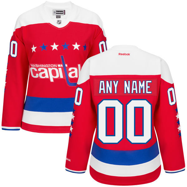 NHL Washington Capitals #00 Your Name Custom Red Women Jersey