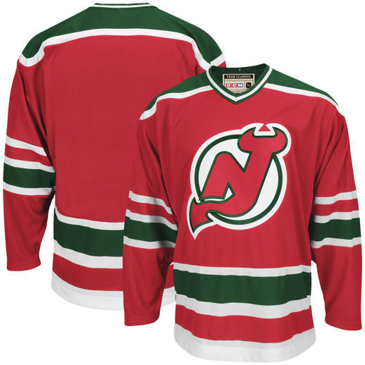 NHL Devils Red #00 Your Name Custom Red Jersey