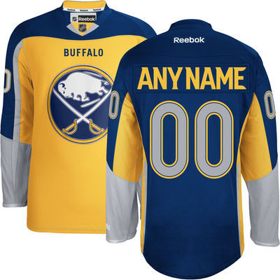 NHL Buffalo Sabres #00 Your Name Yellow Color Custom Jersey
