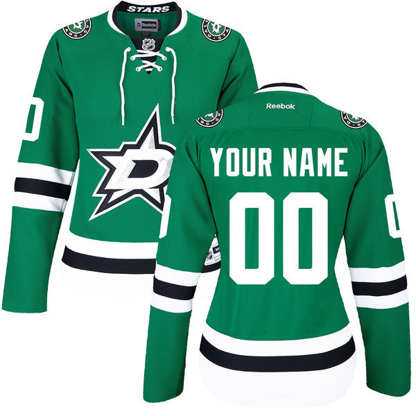 NHL Dallas Stars #00 Your Name Green Custom Women Jersey