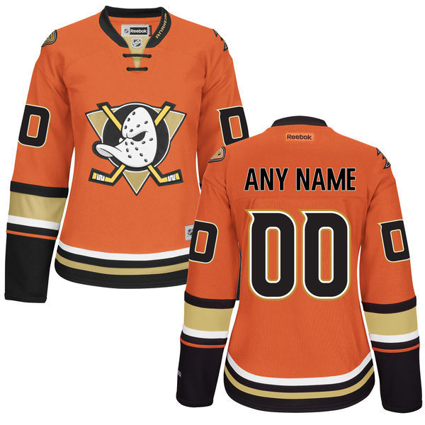 NHL Anaheim Ducks Custom Orange Women Jersey