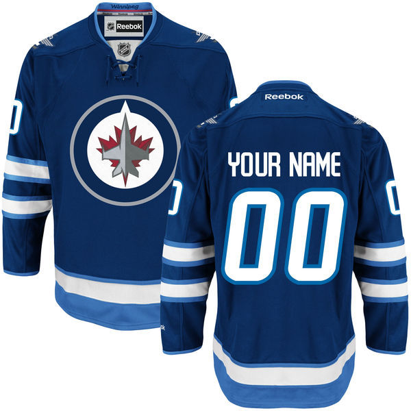 NHL Winnipeg Jets Custom Blue Men Jersey