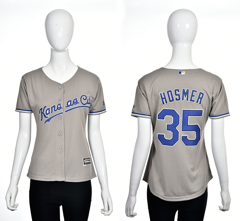 MLB Kansas City Royals #35 Hosmer Grey Women Jersey