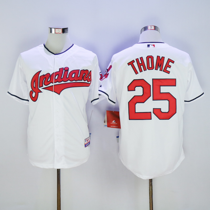 MLB Cleveland Indians #25 Thome White Jersey