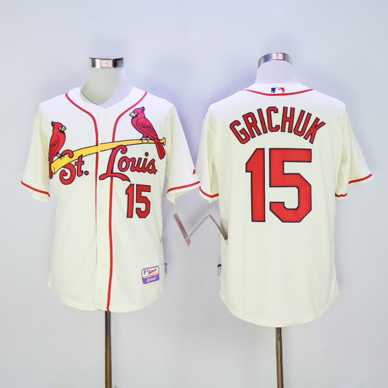 MLB St. Louis Cardinals #15 Grichuk Cream Jersey