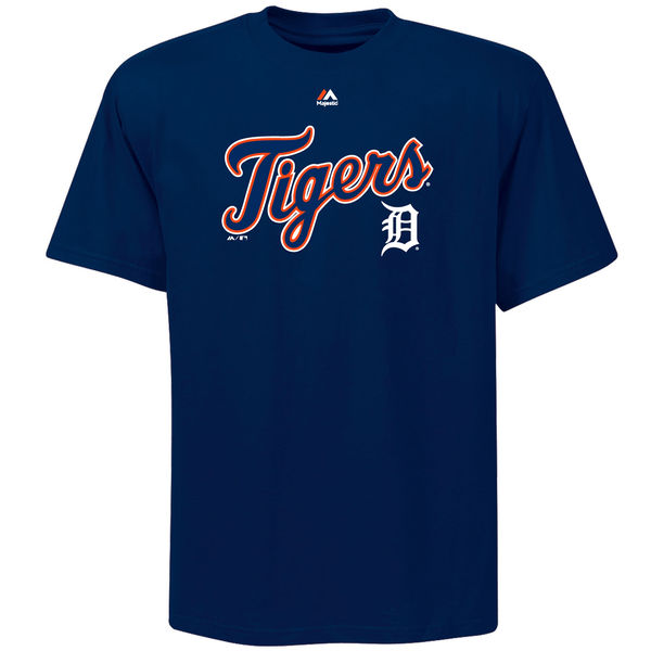 MLB Detroit Tigers Blue Color Mens T-Shirt