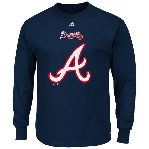 MLB Atlanta Braves Blue Long-Sleeve Mens T-Shirt