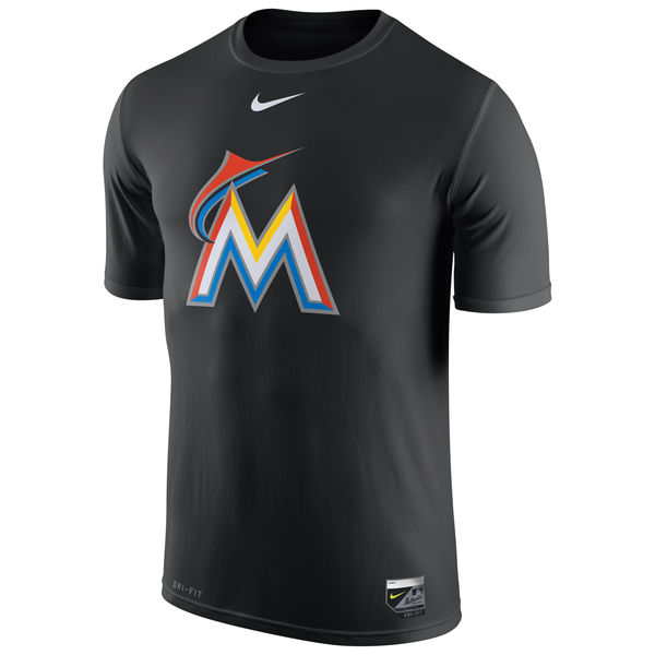 MLB Miami Marlins Black Mens T-Shirt