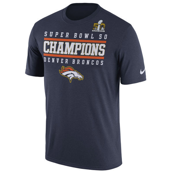 Denver Broncos Nike Super Bowl 50 Champions Celebration Legend Performance T-Shirt - Navy 