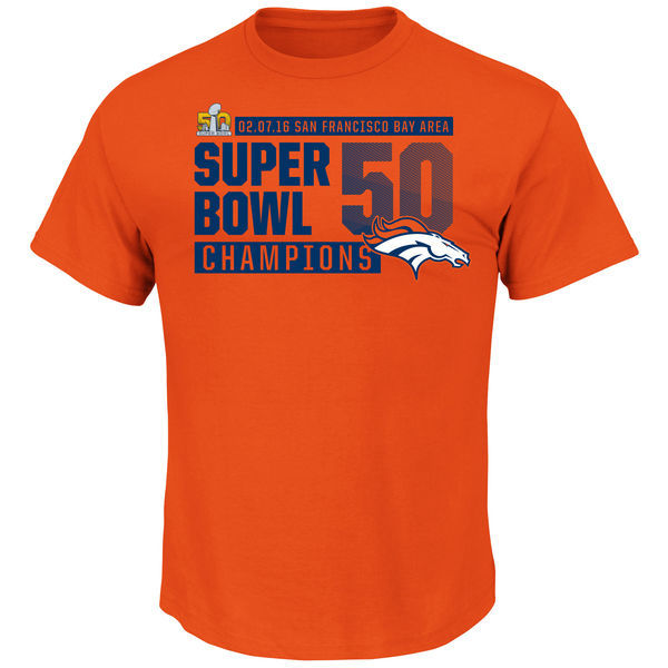 Denver Broncos Majestic Super Bowl 50 Champions Winners Take VIII T-Shirt - Orange 