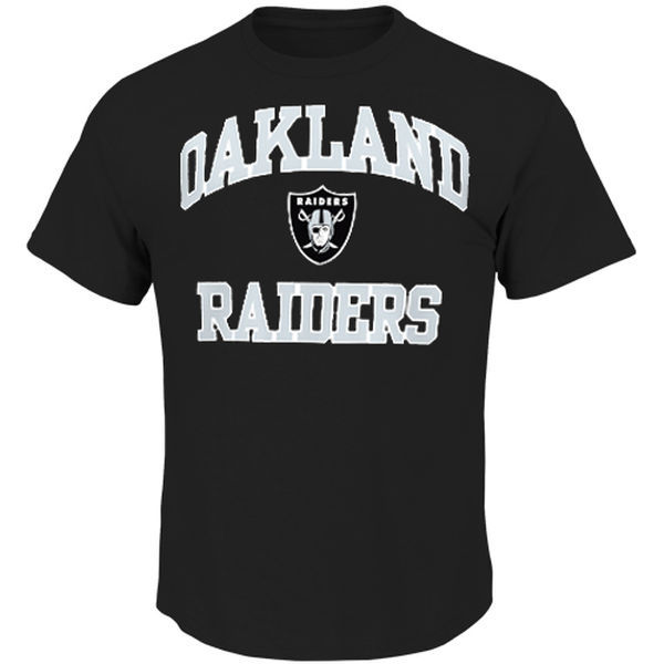 Oakland Raiders Majestic Big and Tall Heart & Soul III T-Shirt  Black 