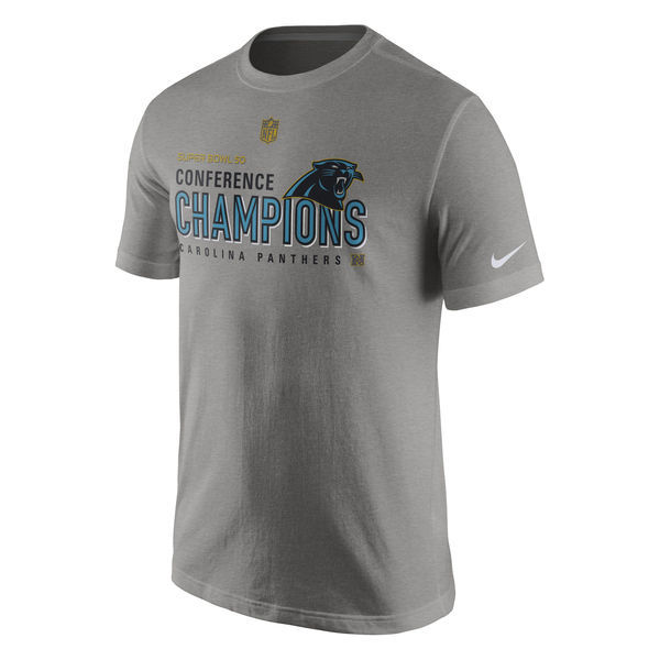 Carolina Panthers Nike 2015 NFC Conference Champions Trophy Collection Locker Room T-Shirt - Charcoal 