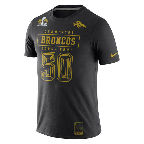 Denver Broncos Nike Super Bowl 50 Champions Gold Pack T-Shirt - Black 