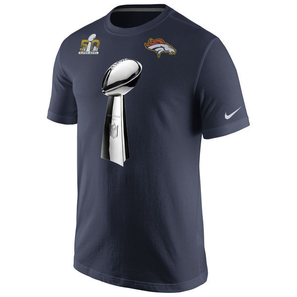 Denver Broncos Nike Super Bowl 50 Champions Celebration Open T-Shirt - Navy 
