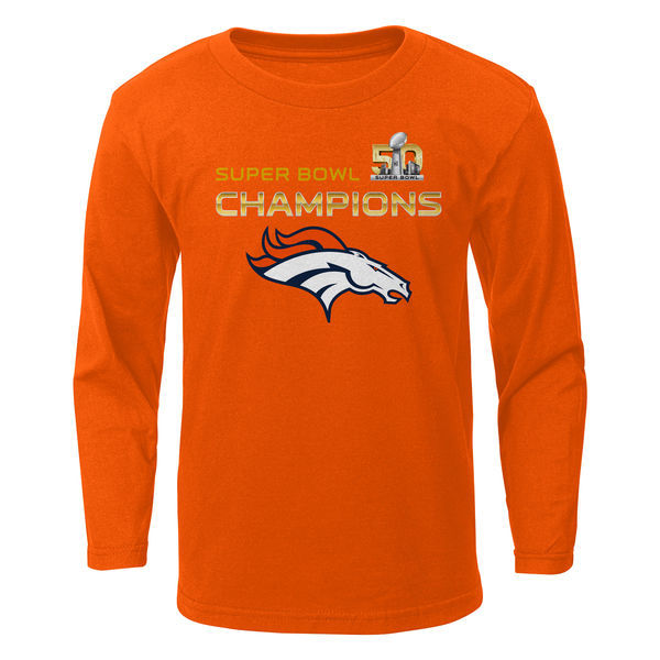 Denver Broncos Preschool Super Bowl 50 Champions Stacker Long Sleeve T-Shirt - Orange 