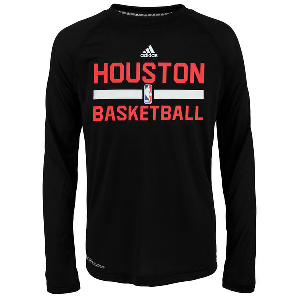 Houston Rockets adidas On-Court Climalite Ultimate Long Sleeve T-Shirt - Black