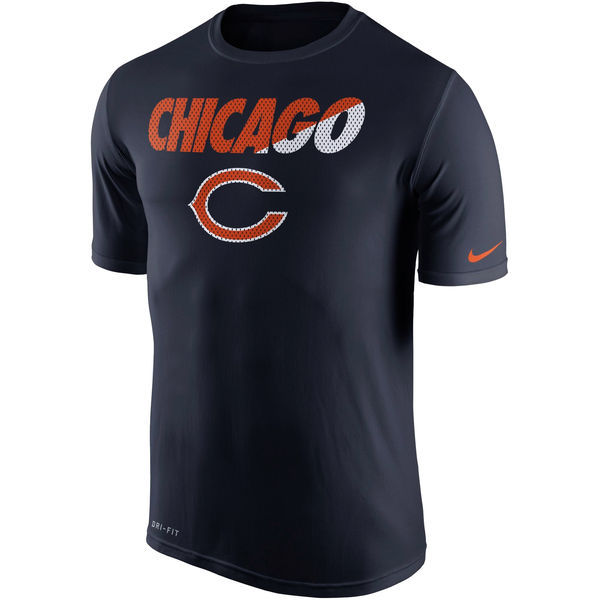 Chicago Bears Nike Legend Staff Practice Performance T-Shirt - Navy Blue 