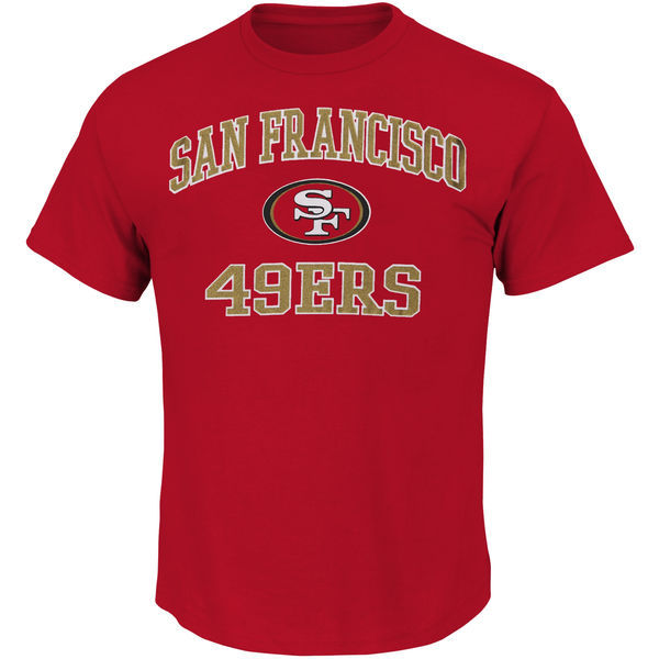San Francisco 49ers Majestic Big and Tall Heart & Soul III T-Shirt  Scarlet 