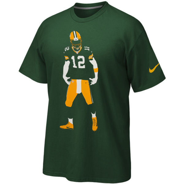 Aaron Rodgers Green Bay Packers Nike Silhouette T-Shirt - Green