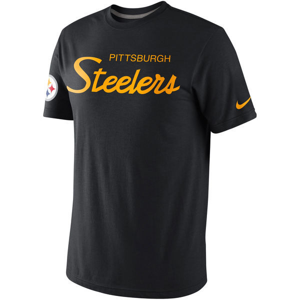 Pittsburgh Steelers Nike Tri-Script Tri-Blend T-Shirt  Black 