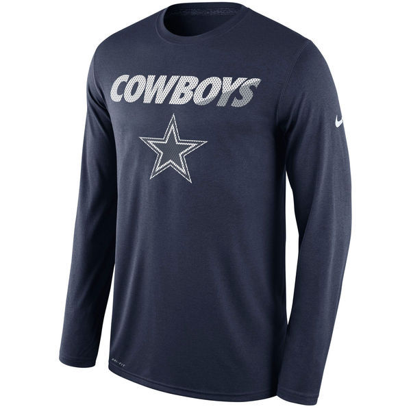 Dallas Cowboys Nike Legend Staff Practice Long Sleeve Performance T-Shirt - Navy 